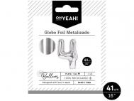 GLOBO POLIAMIDA METALIZADO PLATA N�4 41cm     