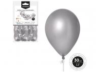 GLOBO METALIZADO COLOR PLATA 30cm LATEX 10 Unidades           