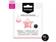 GLOBO POLIAMIDA ESTRELLA ROSA COLOR ORO 45cm  