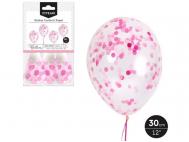GLOBO LATEX CON CONFETI PAPEL ROSA PASTEL 30cm