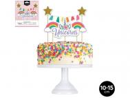TOPPERS CARTON DECORAZON UNICORNIOS        