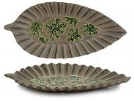 CENTRO MESA CERAMICA HOJA COSTILLA 41x19cm