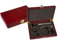 JUEGO 6 PIEZAS PARA VINO CAJA MADERA 23x15cm