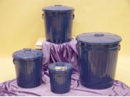 CUBOS PAPELERA JUEGO 4 PIEZAS METAL AZUL  