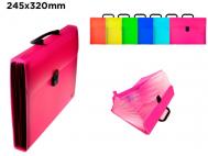 MALETIN ARCHIVADOR DIN A4  FUELLES 32x24,5x4cm FLUORESCENTE  SURTIDO A ELEGIR 1  