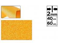 GOMA EVA CON PURPURINA 40x60cm NARANJA