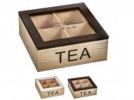 CAJA MADERA TEA 18x18x7cm  SURTIDO A ELEGIR 1 {          