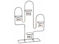 PORTA VELAS CACTUS METAL NEGRO 37cm             