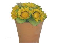 MACETA ARTIFICIAL FLOR GIRASOLES AMARILLO 9cm 