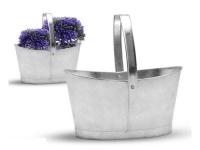 CESTA OVAL CON ASA ZINC 35x21x35cm         