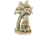 FIGURA MUSICO PLATEADA RESINA 14x8x4,5cm