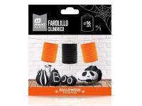 FAROLILLO PAPEL CILINDRO NARANJA Y NEGRO  SURTIDO A ELEGIR 1