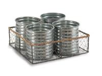 MACETERO METAL 4 LATAS SILVER 20x20x6cm  5#2