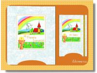 LIBRO COMUNION  30x24 CON DIARIO SIMIL NACAR MUSICAL  