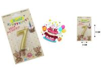 VELA N�7 CUMPLEA�OS 8cm ORO 