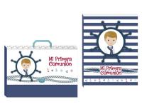 MALETIN  CON LIBRO MI.PRIMERA COMUNION NI�O 28x35      