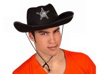 SOMBRERO NEGRO SHERIFF ESTRELLA 15 DIAMETRO 19 