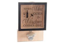 ABREBOTELLAS MADERA CRISTAL 18x7x27cm PARED   