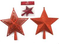 PUNTA ARBOL ESTRELLA PURPURINA ROJO 21cm  