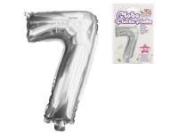 GLOBO POLIAMIDA METALIZADO PLATA N�7 39cm     