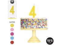 VELA GRANDE N�4 GLITTER  SURTIDO A ELEGIR 1              