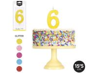 VELA GRANDE N�6 GLITTER  SURTIDO A ELEGIR 1              