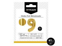 GLOBO POLIAMIDA METALIZADO COLOR ORO N�9 41cm       