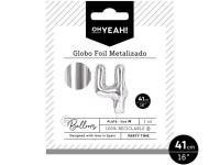 GLOBO POLIAMIDA METALIZADO PLATA N�4 41cm     