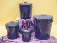 CUBOS PAPELERA JUEGO 4 PIEZAS METAL AZUL  