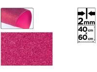 GOMA EVA CON PURPURINA 40x60cm ROSA FUCSIA