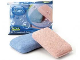 ESPONJA BA�O RIZO 2 Unidades 13x9cm(18)=100392=