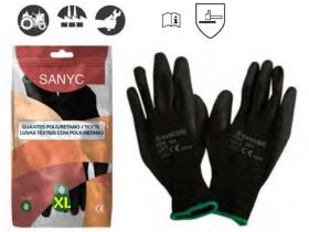 GUANTES SANYC POLIURETANO SOPORTE TEXTIL TALLA XL�       