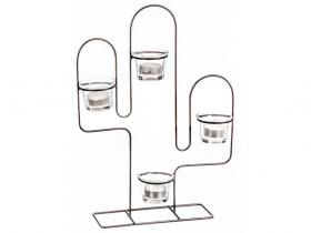 PORTA VELAS CACTUS METAL NEGRO 37cm�             