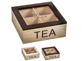 CAJA MADERA TEA 18x18x7cm  SURTIDO A ELEGIR 1 {          