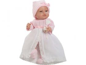 BEBE RECIEN NACIDA 42cm VESTIDO  CON FALDON EN ESTUCHE        