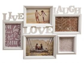 PORTAFOTOS MULTIPLE 5 PLASTICO BLANCO 45,5x31cm     