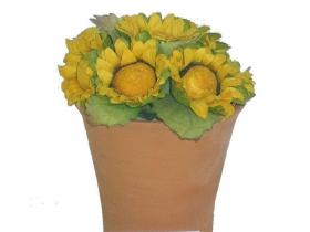 MACETA ARTIFICIAL FLOR GIRASOLES AMARILLO 9cm*10#* $
