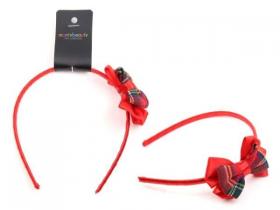 DIADEMA  CON LAZO COLEGIO ROJO 6cm          