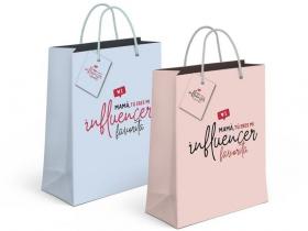 BOLSA PAPEL REGALO MAMA INFLUENCE 23x18x10cm  SURTIDO A ELEGIR 1 