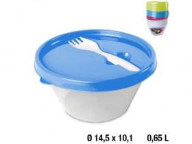 BOL JOVI REDONDO  CON TAPA Y TENEDOR 0,6l  SURTIDO A ELEGIR 1    