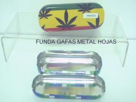 FUNDA GAFAS METAL  HOJAS MARIHUANA 11x6cm*10#* 