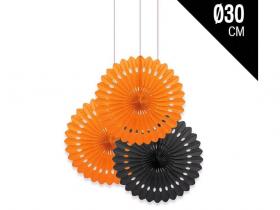 ABANICO PAPEL REDONDO NARANJA Y NEGRO  SURTIDO A ELEGIR 1 (8)48)  