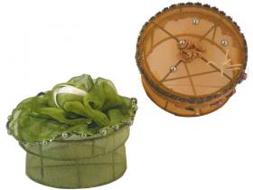 CAJITA JOYERO ORGANZA ALTURA 6 DIAMETRO 9cm  SURTIDO A ELEGIR 1 (6)*10#*