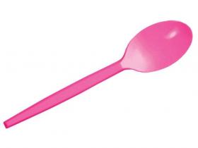 CUCHARA ROSA 12,5cm REUTILIZABLE 15 Unidades            