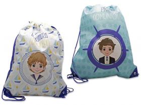 MOCHILA CUERDAS NI�O COMUNION 43x34cm  SURTIDO A ELEGIR 1  (12)  