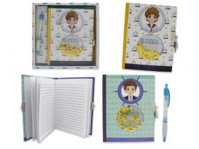 DIARIO COMUNION LENTEJUELAS NI�O  CON BOLIGRAFO  SURTIDO A ELEGIR 1          