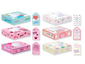 CAJA PLEGABLE DECORADA CON VENTANA 22x15x7cm  SURTIDO A ELEGIR 1 