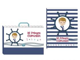 MALETIN  CON LIBRO MI.PRIMERA COMUNION NI�O 28x35      