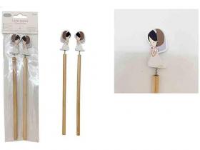 LAPIZ COMUNION BLISTER 2 Unidades NI�A BLANCO 23cm         