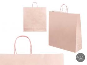 BOLSA PAPEL LISA ROSA PALO 32x41cm      